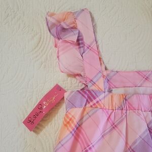 Pink Plaid Top with Ruffle Straps - Lilly Pulitizer - XS